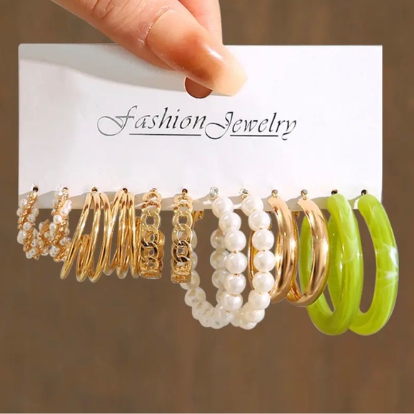 Jewelry - HOOP EARRINGS (SET OF 6) SUMMER ACCESSORY